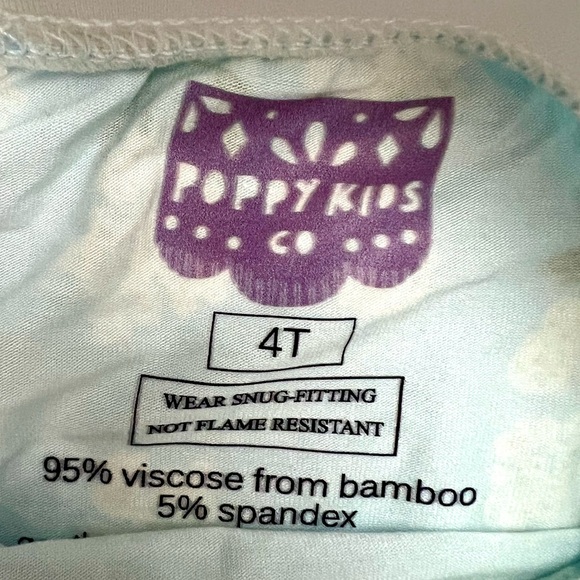 NWT Poppy Kids Co Hydrangea Long Sleeve and Pants Pajamas, Size 4T - Picture 7 of 7